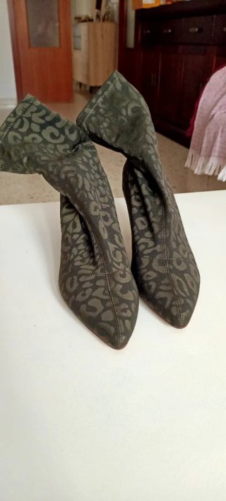Botines Animal Print Verde y Marrón