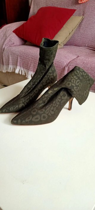 Botines Animal Print Verde y Marrón