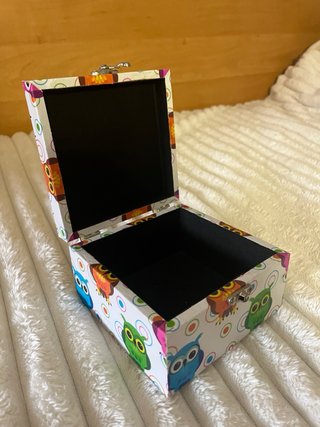 Caja joyero pequeña búhos multicolor