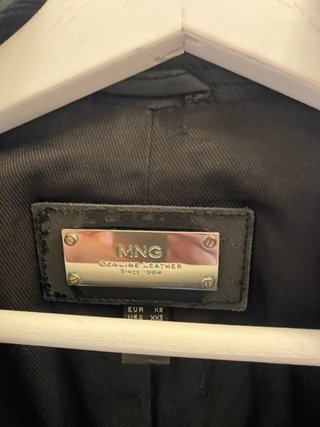 Cazadora cuero Mango negra Talla S