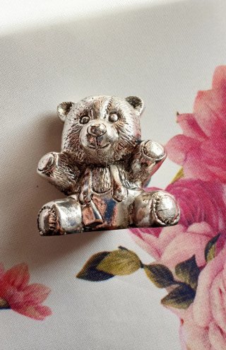 Coppia Orsetti Decorativi Argentati