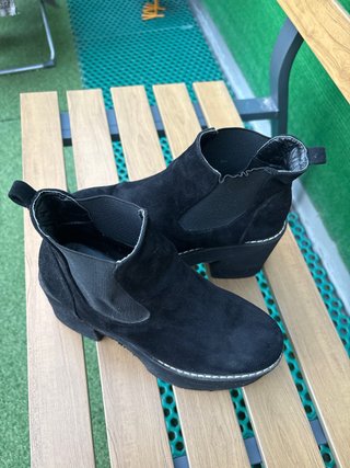 Botines plataforma tacón negros