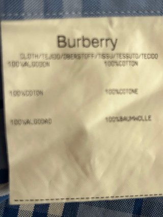 Camisa Burberry cuadros azul t. 5XL