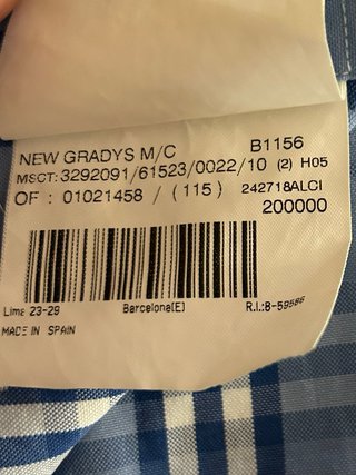 Camisa Burberry cuadros azul t. 5XL