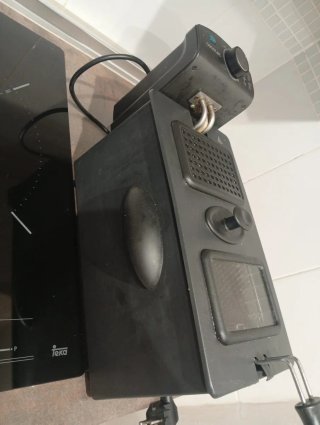 Freidora eléctrica negra