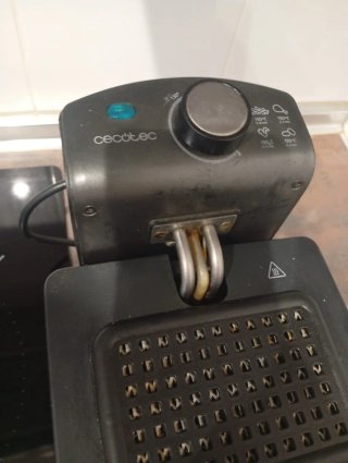 Freidora eléctrica negra