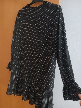 Vestido Mango lunares negro talla L nuevo