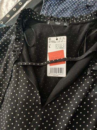 Vestido Mango lunares negro talla L nuevo