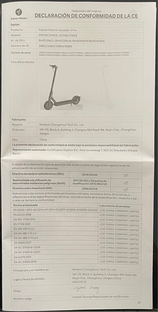 Patinete Eléctrico Xiaomi Electric Scooter 4 PRO.