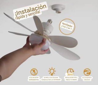 Ventilador Techo Lámpara LED 40W 52CM