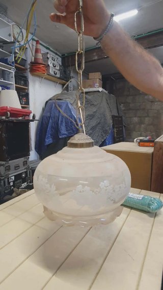Lámpara colgante de cristal vintage