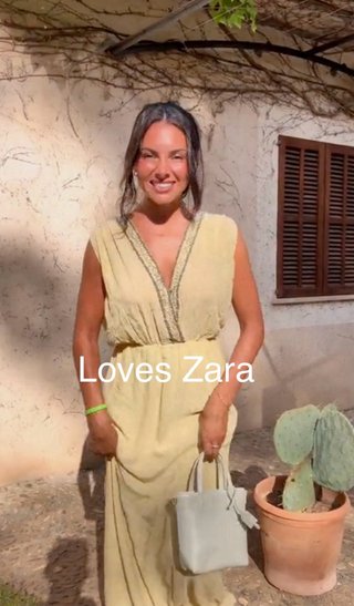 Vestido largo amarillo Zara