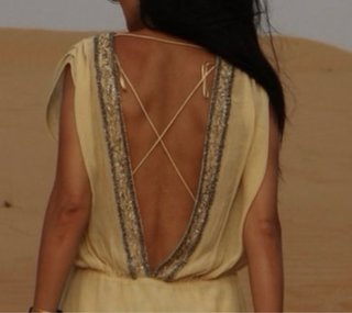 Vestido largo amarillo Zara