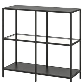 Estantería Vittsjo Ikea Negra y Cristal