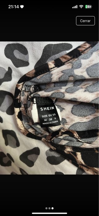 Top leopardo talla m