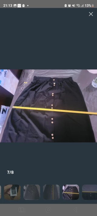 Falda larga negra con bolsillos estilo boho casual