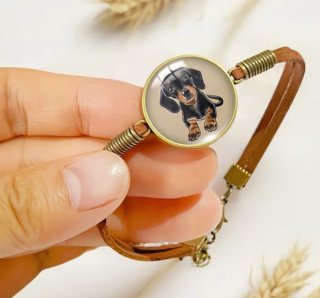 Bracciale con cagnolino bassotto