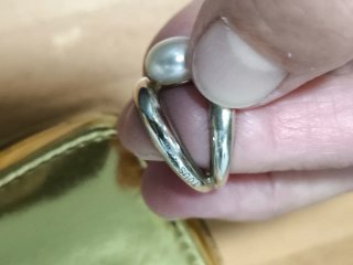 Anillo Tous Perla Plata Original, talla 16