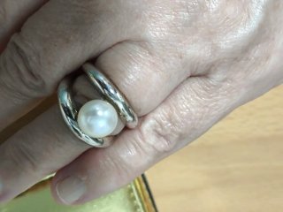 Anillo Tous Perla Plata Original, talla 16