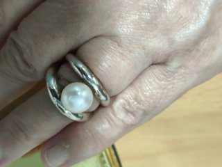 Anillo Tous Perla Plata Original, talla 16