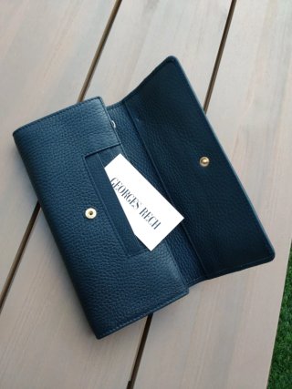 Cartera de cuero texturizado Georges Rech Azul Mar