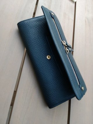 Cartera de cuero texturizado Georges Rech Azul Mar