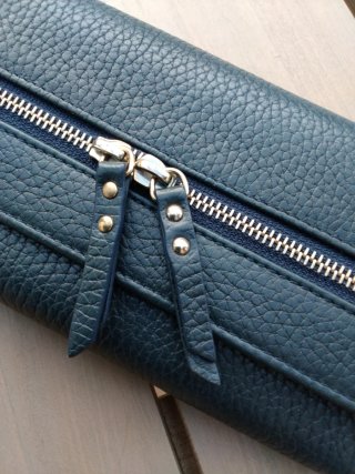 Cartera de cuero texturizado Georges Rech Azul Mar