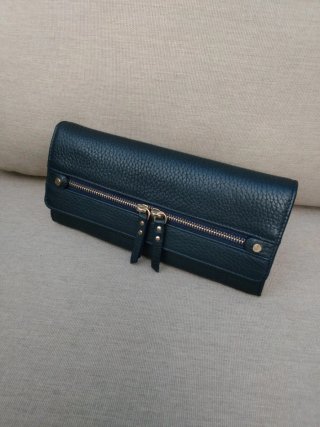 Cartera de cuero texturizado Georges Rech Azul Mar