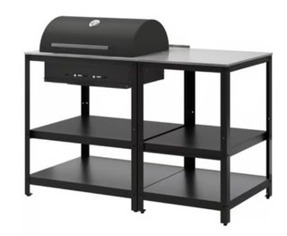Barbacoa IKEA GRILLSKÄR con isla auxiliar