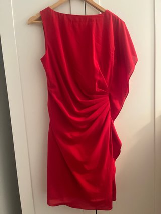 Vestido rojo drapeado