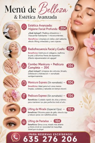 Menú Belleza y Estética Avanzada
