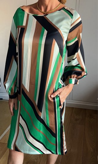 Vestido verde midi estampado
