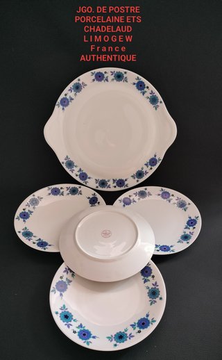 Jgo. Postre Porcelana Chadeaud Limoges