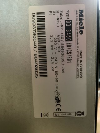 Horno de vapor marca Miele