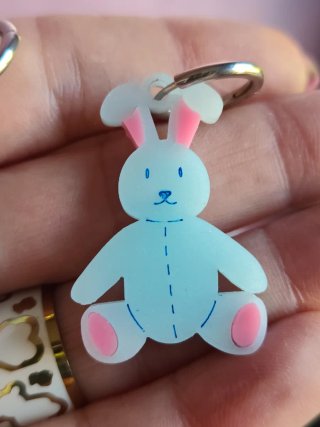 Pendientes Acrílico Azul y Rosa Conejo