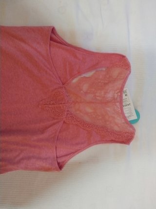 Camisón rosa tirantes encaje