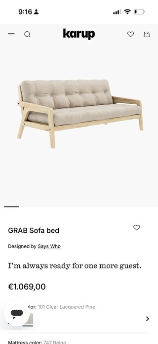 Sofá-cama Futón Madera de diseño