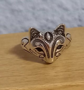 Anillo Máscara Gato Plata