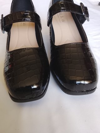 Zapatos salón, tacón ancho charol cocodrilo 40