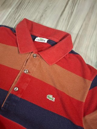 Polo Lacoste Talla 5 (L) Rayas Hombre