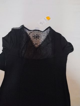 Camisón manga larga negro y gris