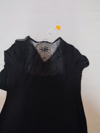 Camisón manga larga negro y gris