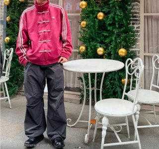 Chaqueta Adidas Tang Roja Estilo Chino