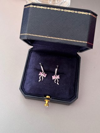 Pendientes Pandora Aro Lazo Rosa Plata