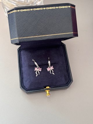 Pendientes Pandora Aro Lazo Rosa Plata