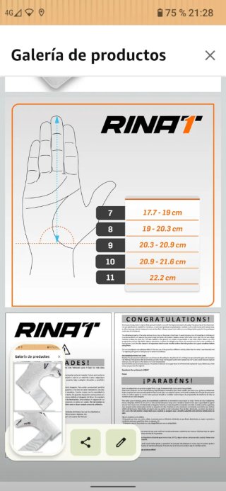 Guantes Portero Rinat Blanco Talla 6 Turf