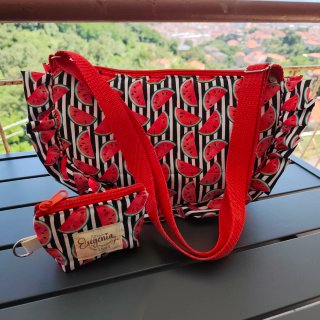 Set borsa con volant + pochette