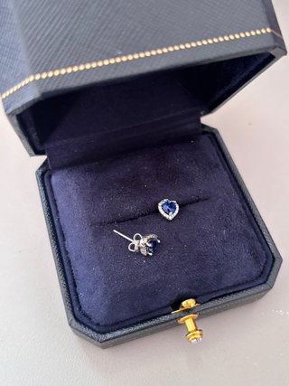 Pendientes Pandora Corazón Azul Plata