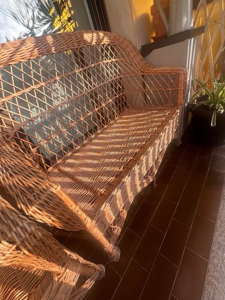 Conjunto Mimbre: Silla Doble y Silla Individual