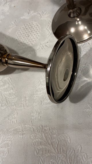 6 copas vino metal baño plata vintage